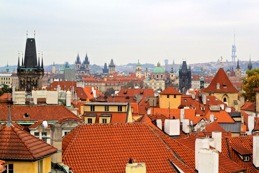 prague walking tour map