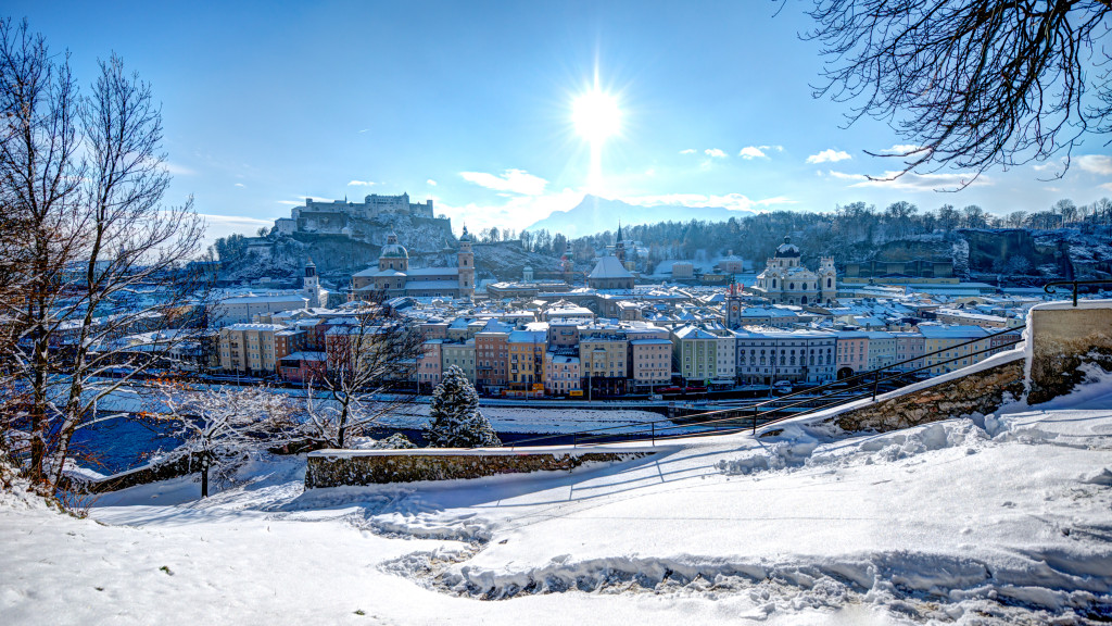 Stadtpanorama im Winter