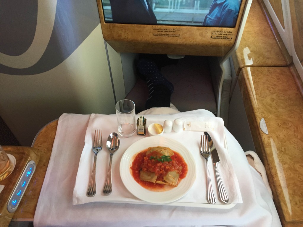 emirates business class a380 food