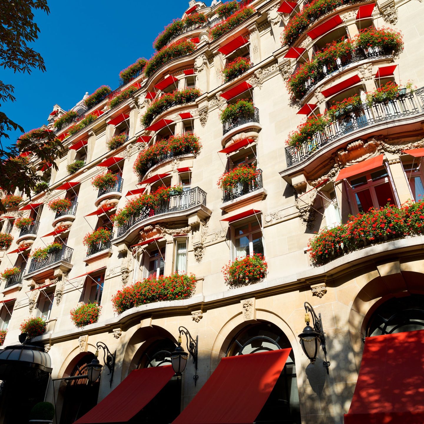 The Ritz Paris is a hotel in central Paris, overlooking the Place Vendome  in the city's 1st arrondissement. It ranked among the most luxurious hotels  in the world. Stock Photo